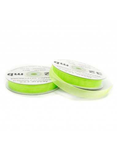 12mm WO9073 Ruban de mousseline lumineux vert 32mb