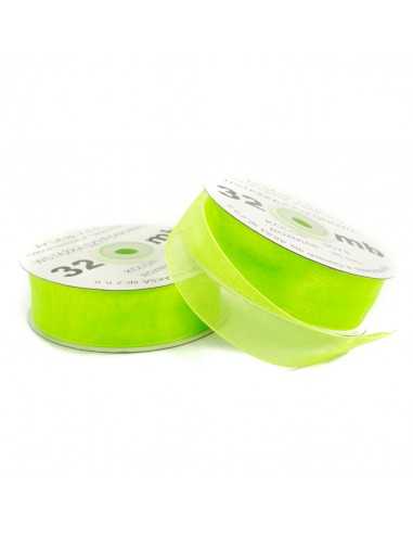 25mm WO9073 Ruban de mousseline lumineux vert 32mb