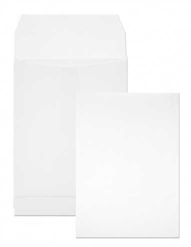 Enveloppe à soufflet blanche B5 (17,6x25x3,2cm) bande adhesivé - 50 pièces