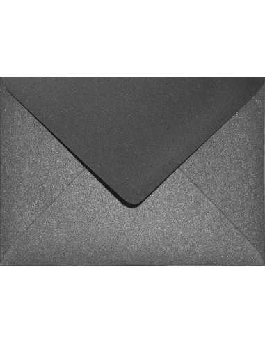 Enveloppe décorative perle métallisée B6 12,5x17,5 NK Aster Metallic Black noir 120g