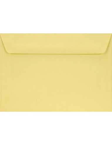 Enveloppe colorée jaune clair C6 (11,4x16,2cm) bande adhésive Burano Giallo 90g