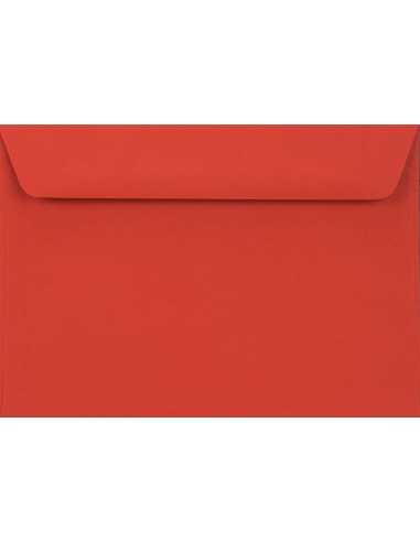 Enveloppe colorée rouge C6 (11,4x16,2cm) bande adhésive Burano Rosso Scarlatto 90g