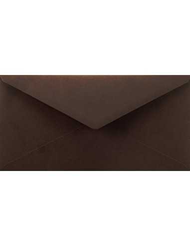 Enveloppe décorative couleur unie DL 11x22 NK Sirio Color Cacao marron 115g