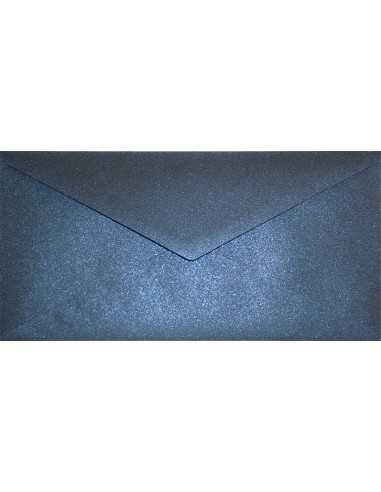 Enveloppe décorative perle métallisée DL 11x22 NK Aster Metallic Queens Blue bleu marine 120g