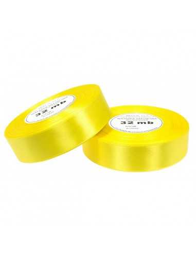 25mm WS8011 Ruban de satin jaune 32mb