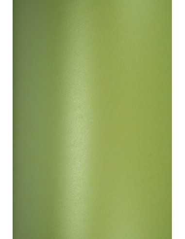 Papier métallisé vert clair nacré 250g Majestic Satin Lime - 10 feuilles A4