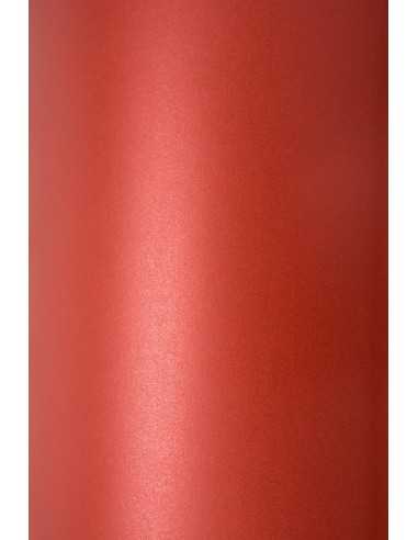 Papier métallisé rouge nacré 125g Sirio Pearl Red Fever - 10 feuilles A4