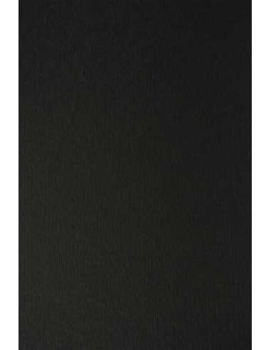 Papier coloré texturé noir à rayures 215g Nettuno Nero - 10 feuilles A4