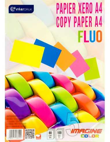 Ensemble de couleurs de papier è fluorescent 80g 5x20A4 em. 100A4