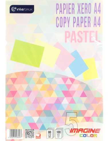 Ensemble de papiers colorés pastels 80g (5x20) - 100 feuilles A4