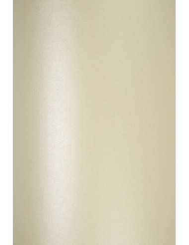 Papier décoratif métallisé perle Majestic 120g Candelight Cream écru em. 10A5