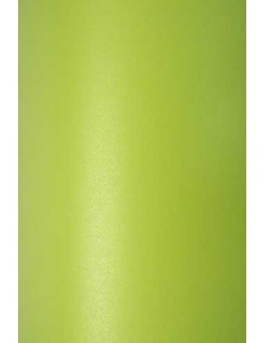 Papier métallisé vert nacré 300g Sirio Pearl Bitter Green - 10 feuilles A5