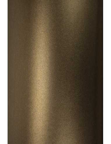 Papier décoratif métallisé perle Majestic 250g Medal Bronze marron 72x102 R125