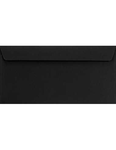 Enveloppe colorée noire DL (11x22cm) bande adhésive Burano Nero 120g