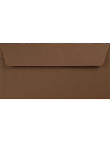 Enveloppe décorative couleur unie écologique DL 11x22 HK Kreative Mocca marron 120g