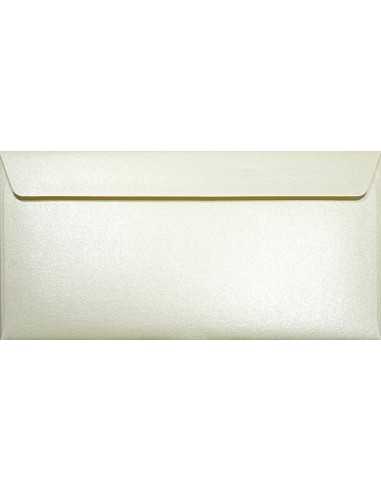 Enveloppe décorative perle métallisée DL 11x22 HK Majestic Candelight Cream écru 120g