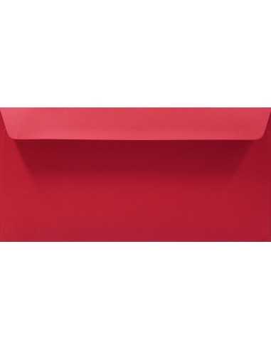 Enveloppe colorée rouge DL (11x22cm) bande adhésive Plike Red 140g