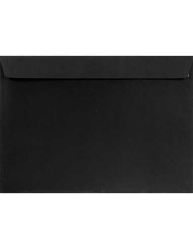 Enveloppe décorative couleur unie C4 22,9x32,4 HK Burano Nero noir 120g