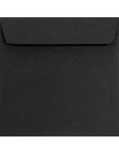 Enveloppe colorée noire carrée (17x17cm) bande adhésive Burano Nero 120g