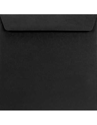 Enveloppe décorative couleur unie carré K4 15,5x15,5 HK Burano Nero noir 120g