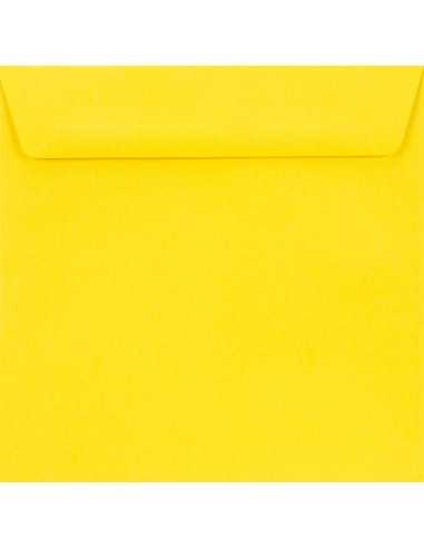 Enveloppe colorée jaune carrée (15,5x15,5cm) bande adhésive Burano Giallo Zolfo 90g