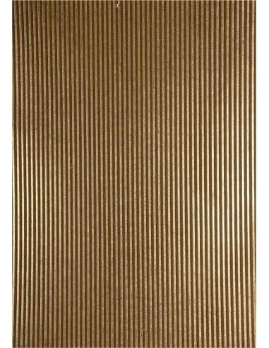 Papier décoratif marron avec rayures dorées (56x76cm)