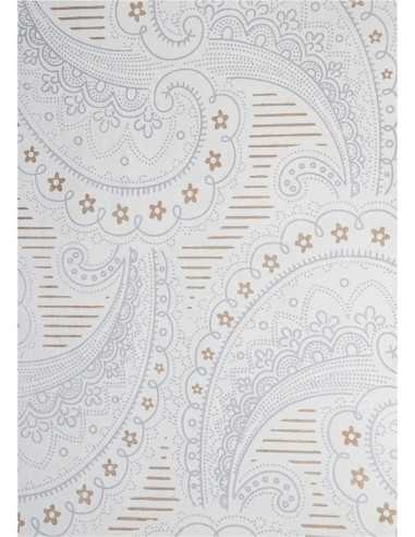 Papier décoratif argenté-doré motif arabesque (56x76cm)