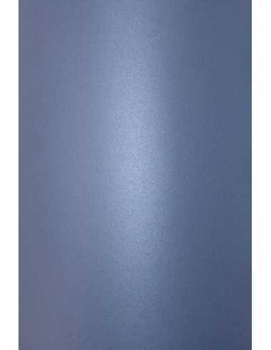 Papier décoratif métallisé perle Cocktail 290g Blue Angel sombre bleu 70x100 R100