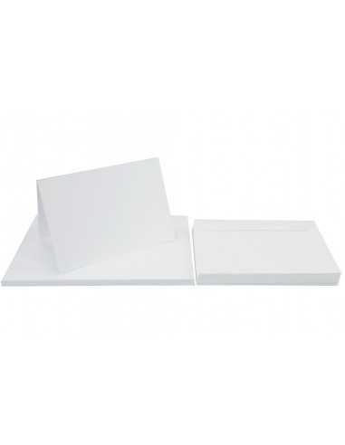 Ensemble Papier décoratif Lessebo 240g blanc froissé è enveloppe C6 Lessebo blanc 25pc.