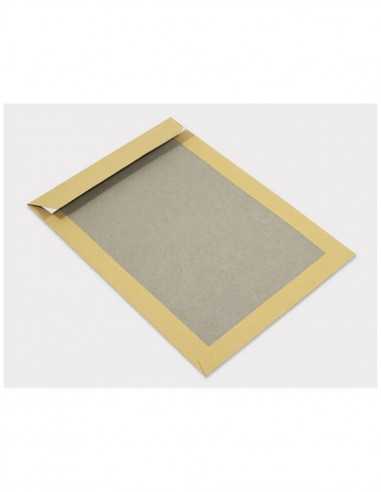 Enveloppe d'expédition marron C4 (22,0x32,4cm) dos en carton gris 400g - 25 pièces