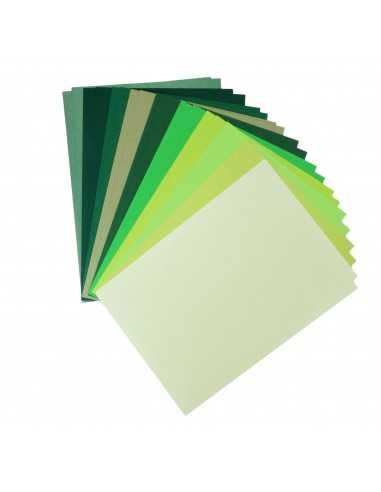 Set de papiers colorés vert - 20 feuilles A5