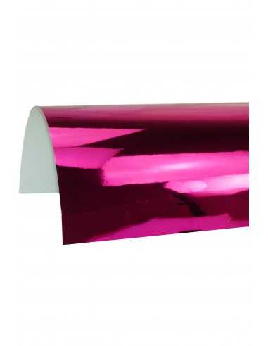 Papier décoratif coloré miroir d'un côté Mirror 270g Miroir Pink sombre rose em. 10A4