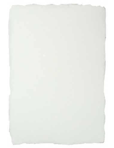 Papier fait main lisse blanc - 5 feuilles A4