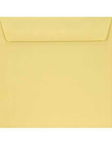 Enveloppe colorée jaune clair carrée (15,5x15,5cm) collage humide Burano Giallo 90g