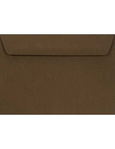 Enveloppe colorée marron C6 (11,4x16,2cm) bande adhésive Burano Tabacco 90g