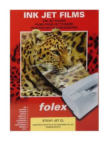 Film autocollant transparent pour imprimantes jet d'encre FOLEX SIVN - 50 feuilles A4