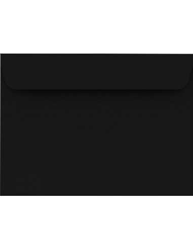 Enveloppe colorée noire C6 (11,4x16,2cm) bande adhésive Design 120g