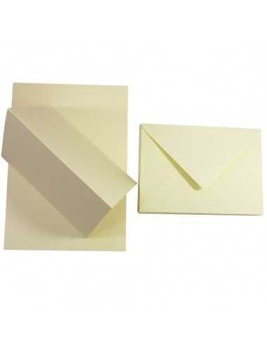 Set de papier rainuré crème 160g Rainbow + enveloppe crème B6 - 25 pièces