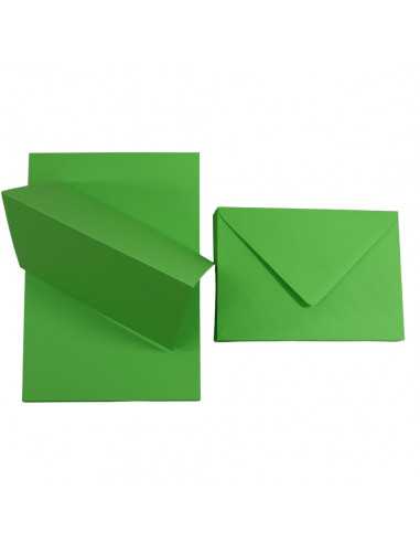 Set de papier rainuré vert 160g Rainbow + enveloppe verte B6 - 25 pièces