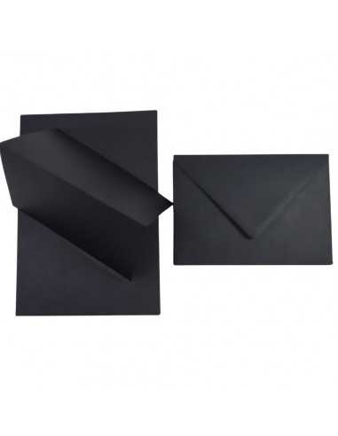 Set de papier rainuré noir 160g Rainbow + enveloppe noire B6 - 25 pièces