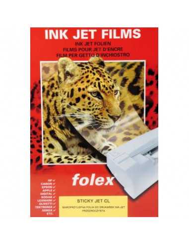 Film autocollant transparent pour imprimantes jet d'encre FOLEX SIVN - 1 feuille A4