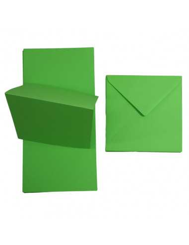 Set de papier rainuré vert 160g Rainbow + enveloppe carrée verte - 25 pièces