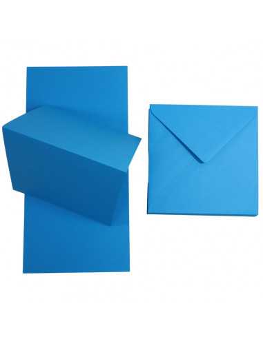 Set de papier rainuré bleu foncé 160g Rainbow + enveloppe carrée bleue foncée - 25 pièces