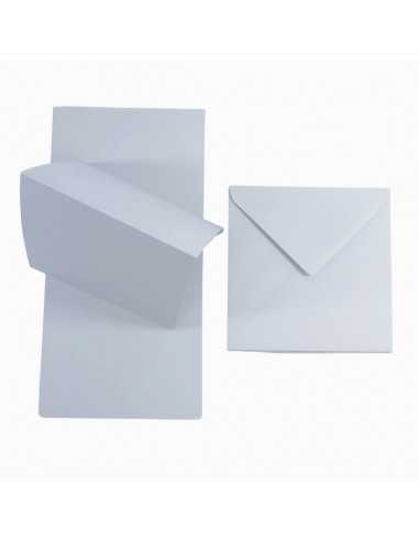 Set de papier rainuré gris 160g Rainbow + enveloppe carrée grise - 25 pièces