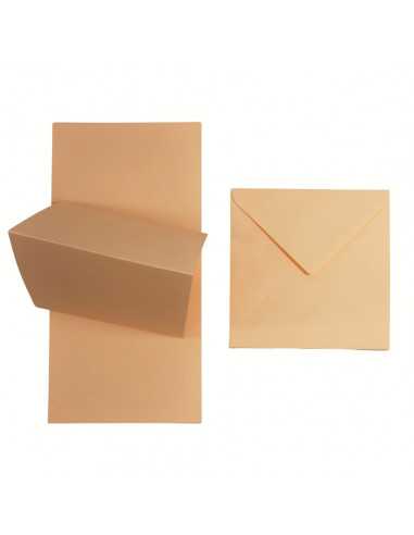 Set de papier rainuré saumon 160g Rainbow + enveloppe carrée saumon - 25 pièces