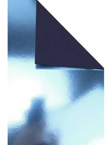 Papier coloré argenté/bleu effet miroir sur une face 260g Mirror Silver/Blue (68x97cm)