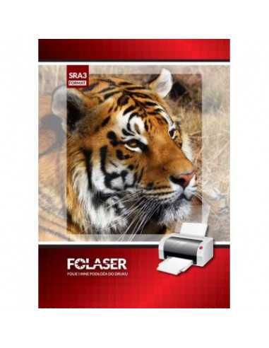 Film autocollant transparent brillant pour imprimantes laser FOLASER B CL - 50 feuilles SRA3