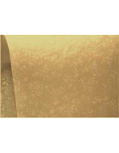 Papier texturé transparent 35g Kristall Prago feuilles marron (70x100cm)