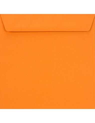 Enveloppe colorée orange carrée (15,5x15,5cm) bande adhésive Arancio Trop 90g