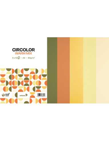 Set de papiers colorés mix couleurs chaudes 160g - 50 feuilles A4